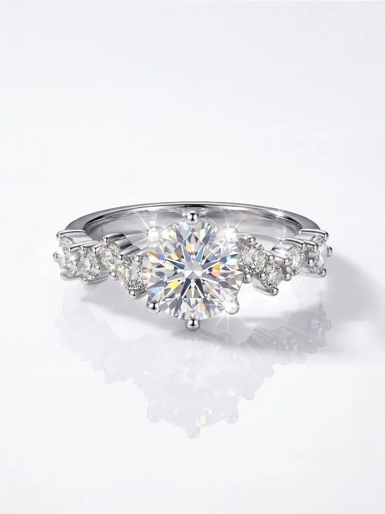 925 Sterling Silber Echter 1CT Moissanit Diamant Hochzeit Edelstein Ringe für Frauen Geschenke Luxus Designer Neu in Edelschmuck – Detail 5