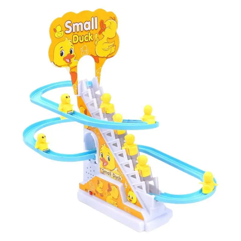 ของเล่นรถไฟราง DIY พร้อมเป็ดน้อยขึ้นบันได ของเล่นหมู แอคชั่นฟิกเกอร์ ของเล่นรถไฟเหาะตีลังกา มีเสียงเพลง สำหรับเด็ก เป็นของขวัญ