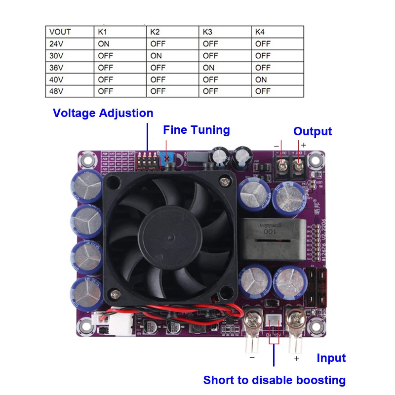 500W 10A DC-DC CV Boost Converter Step Up Variable DC Power Supply Module Adjustable 24-48V Voltage Regulator