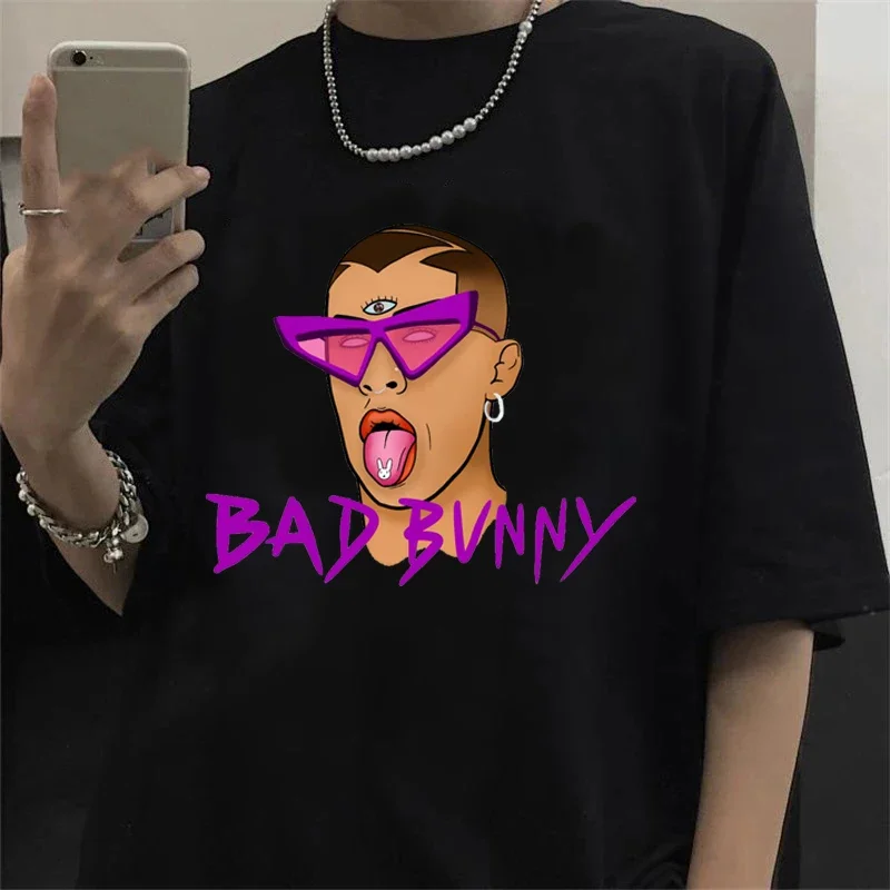 Bad Bnuuy UN VERANO SIN TI Print Cotton T-Shirts Men Women Hip Hop Casual Short Sleeve T Shirt Harajuku Unisex Tees Top Clothing