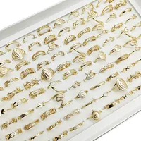 30pc/Lot Gold Color Finger Rings For Girls New Love Snake Animal Butterfly Cutout Star Pearl Thin Joint Ring Party Jewelry Women - Image 4