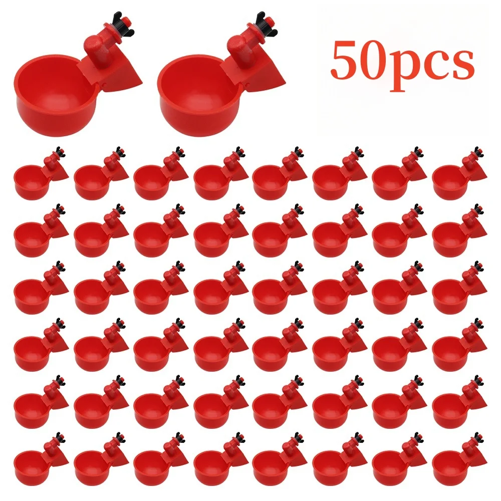 

50 шт. автоматическая поилка для птицы, поилка для курицы, машина для питья утки, подвесные поилки, диспенсер для воды, аксессуар