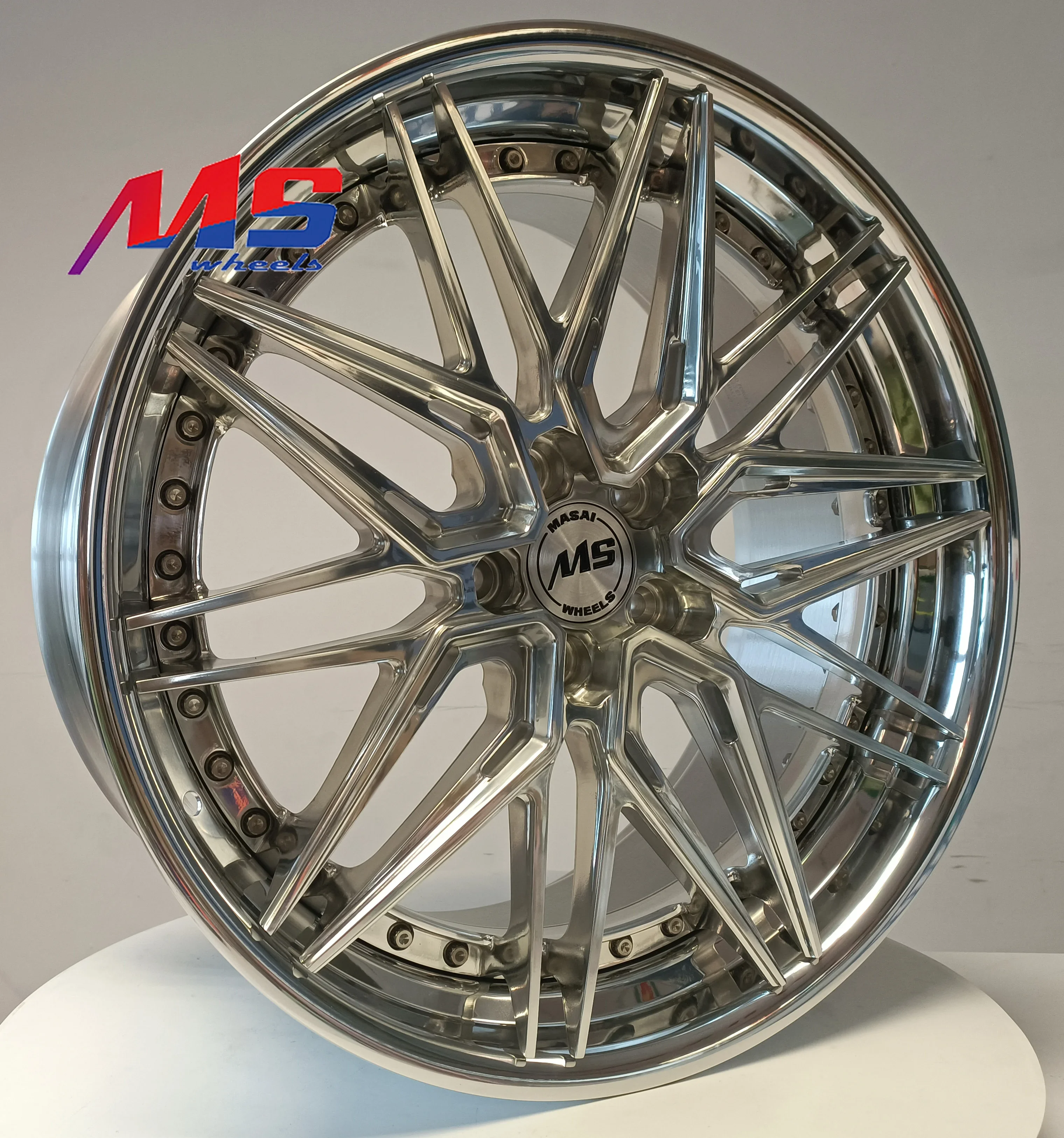 Finishing Polish two pieces forged wheels 16-24inchs forged alloy car rims