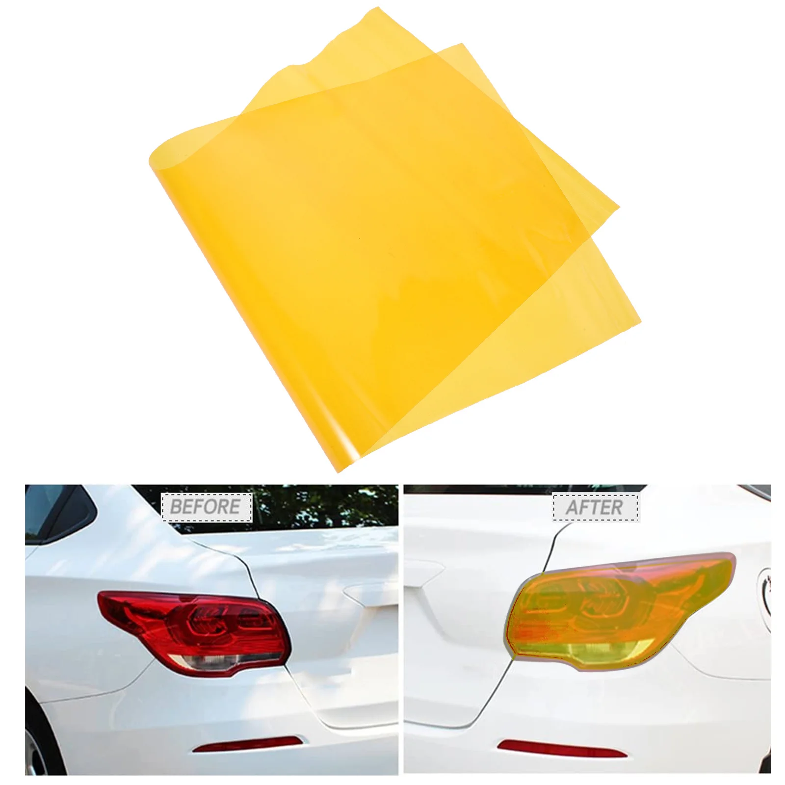 

Car Headlight Tint Film Orange 1 Piece Stretchable Waterproof Uv Protection Sticker for Fog Light Taillight Window Trim Auto