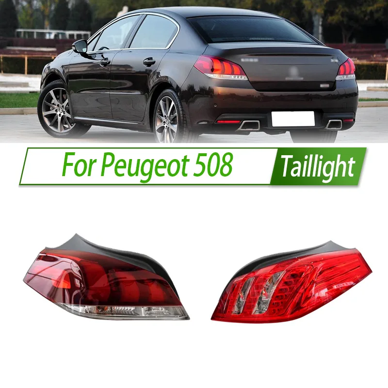 For Peugeot 508 Car Taillight Assembly OEM Style Rear Lamp with Turn Signal Reverse Light Direct Fit Replacement