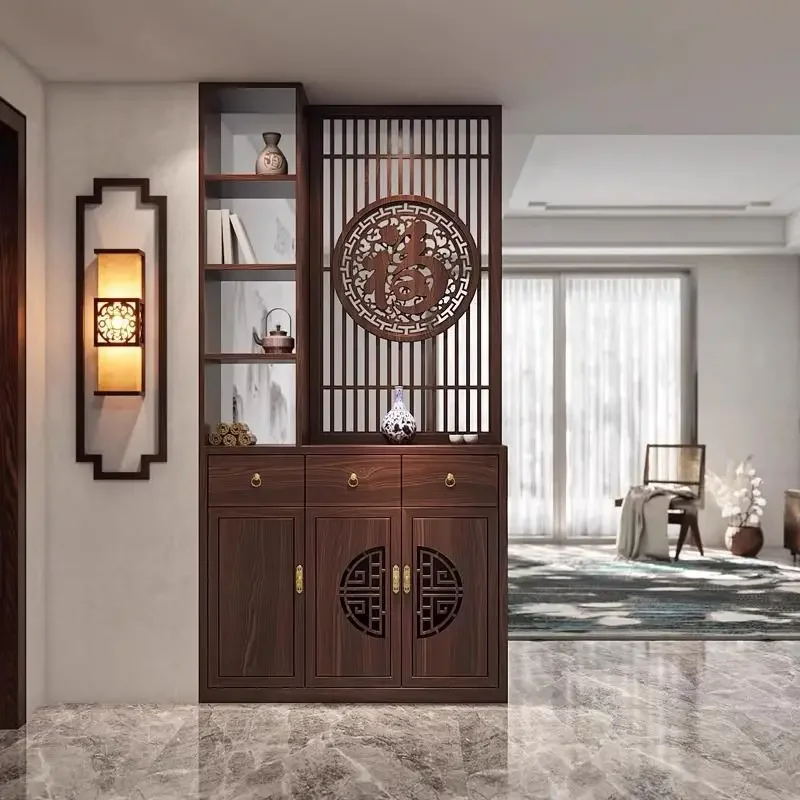 The entrance is facing the door,screen is partitioned,  living room is blocked, and decorative Jufu Xin