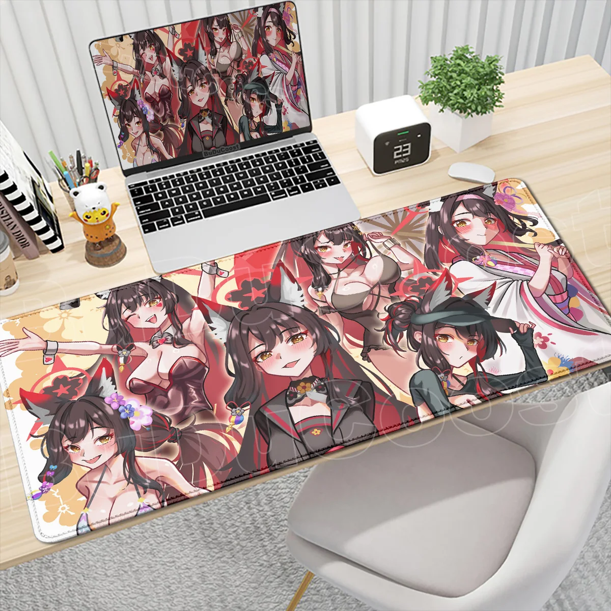 900x400mm HD Printing E-sport Game Keyboard Mats Kawaii Kosaka Wakamos B-Blue Archive Anime Girl Mousepad Office Decoration Rugs