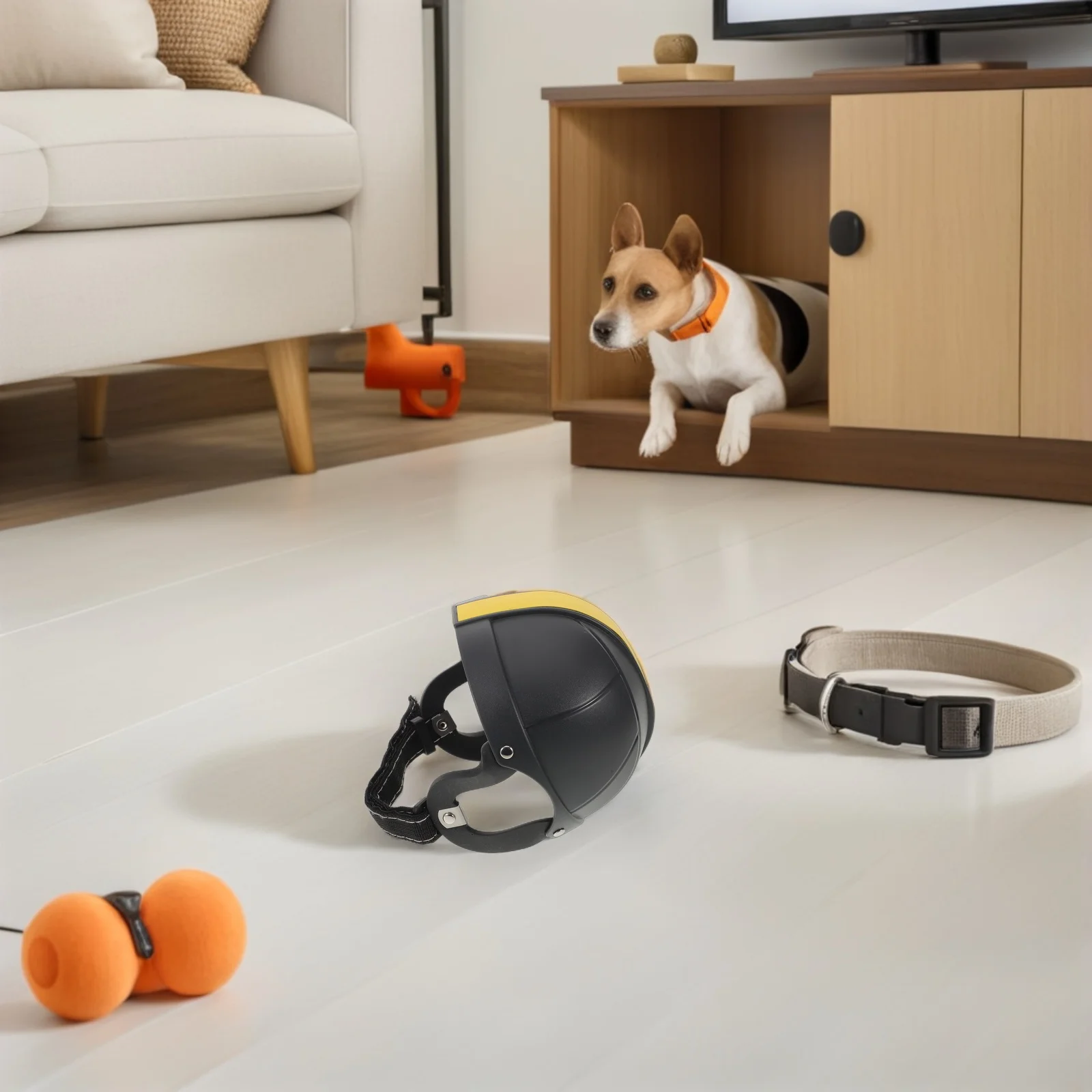 

Puppy Bike Adjustable Pet with Ear Holes Soft Interior Cushion Durable ABS Material Stylish Rugby