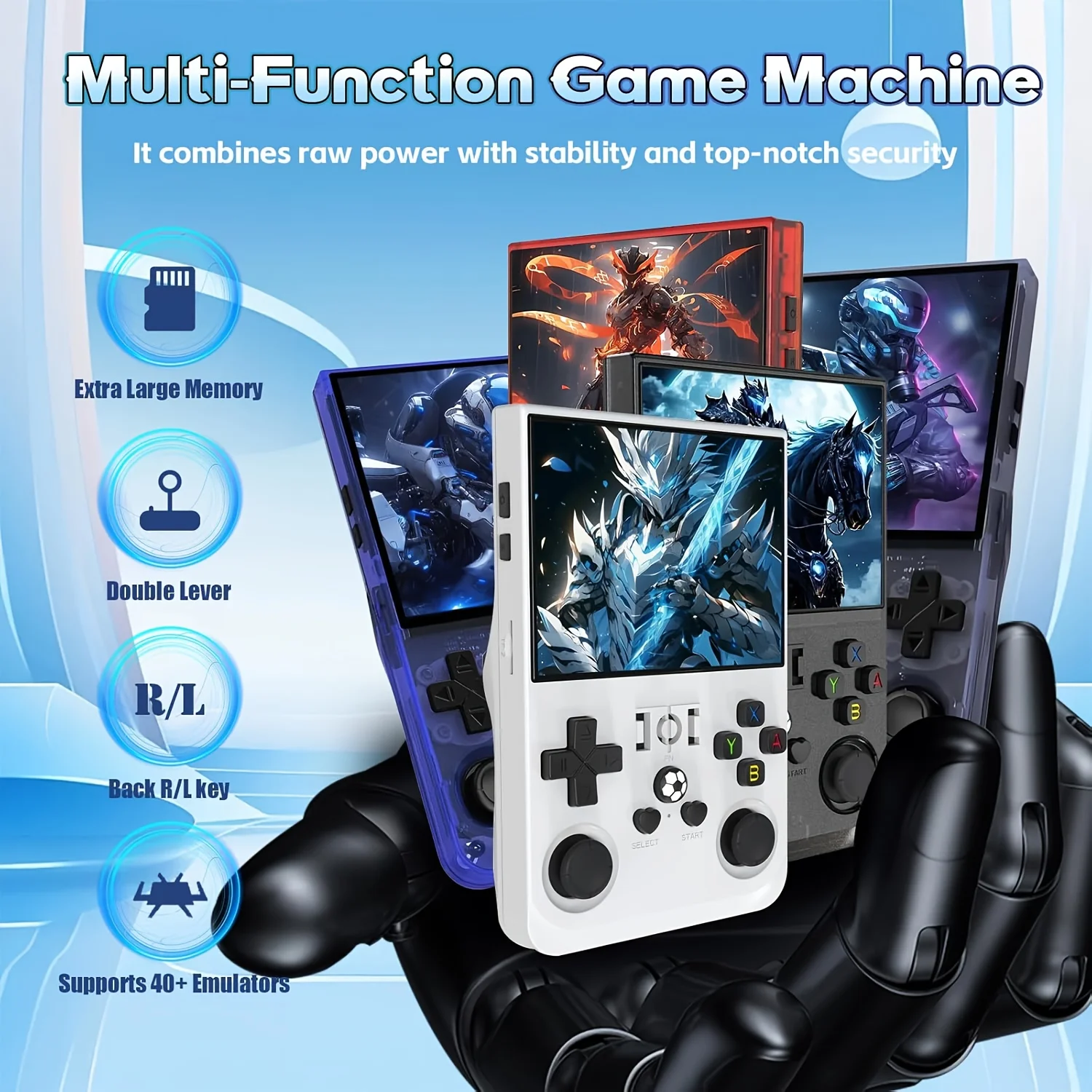 R36MAX Multifunctional Game Console Professional RK3326 Chip 4.0-Inch Screen Long Battery Life Gaming Device