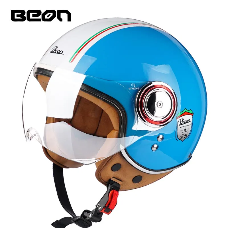 Popular Men's Moto Helmet BEON Motorcycle Helmets Woman Removable Lining Clear Visor Four Season Motocross Accessories