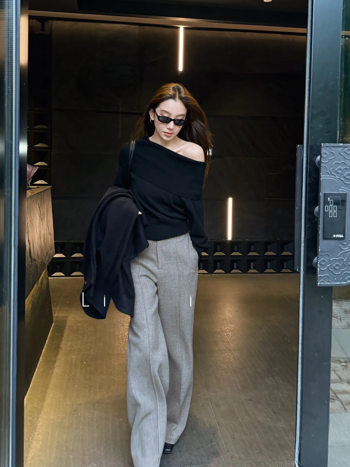 

mat Casual Pants Women Design Li Hui Er Old Tea Mountain Dra Wool Straight Leg Pants Skin-friendly Breathable