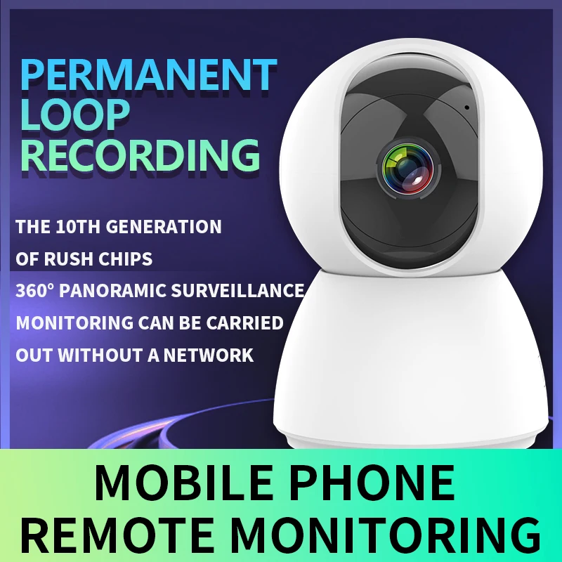 Wireless 2MP 1080P Tuya IP Camera Indoor 360 Degree Panoramic Home Security Camera One Key Call Two Way Audio Human Detection Mo