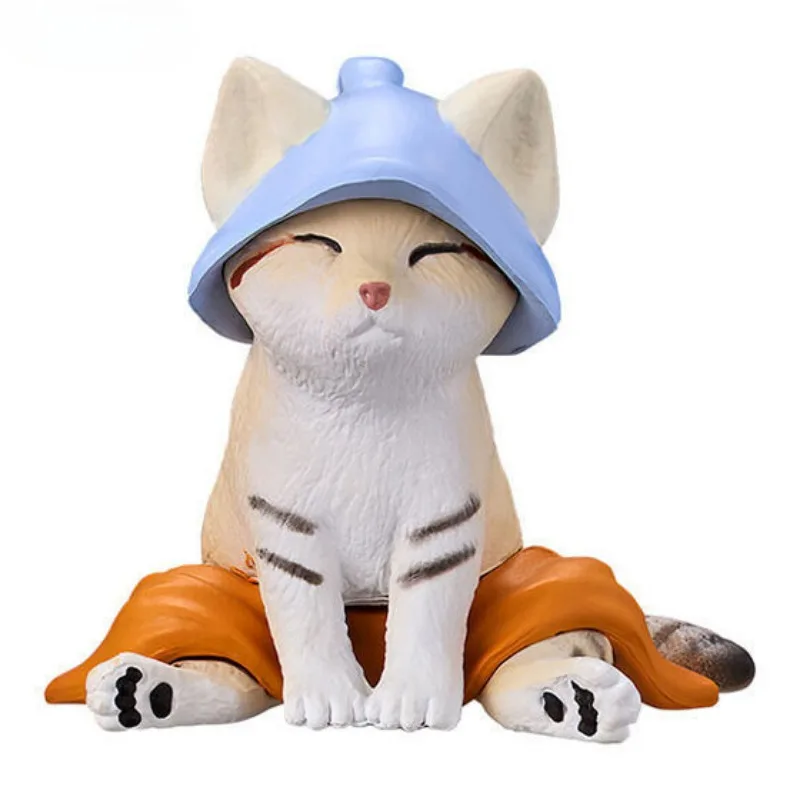 Bandai Original Gashapon Sauna Tiere 11, Anime-Figur, Pinguin, dicke Katze, Actionfigur, Spielzeug für Jungen, Mädchen, Kinder, Geburtstagsgeschenke