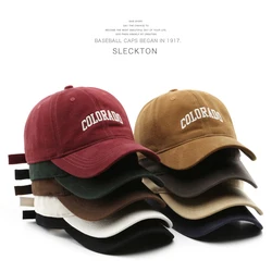 SLECKTON Cotton Baseball Caps for Women and Men Letter “COLORADO” Embroidery Hats Summer Sun Hat Fashion Snapback Cap Unisex