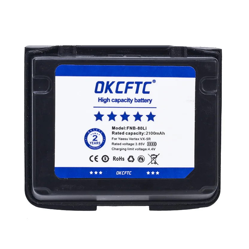 OKCFTC 2400mAh FNB-80Li FNB-58Li Two-way Radio Battery for Yaesu Vertex VX-5R VX-6R VX-7R VXA-700 VXA-710