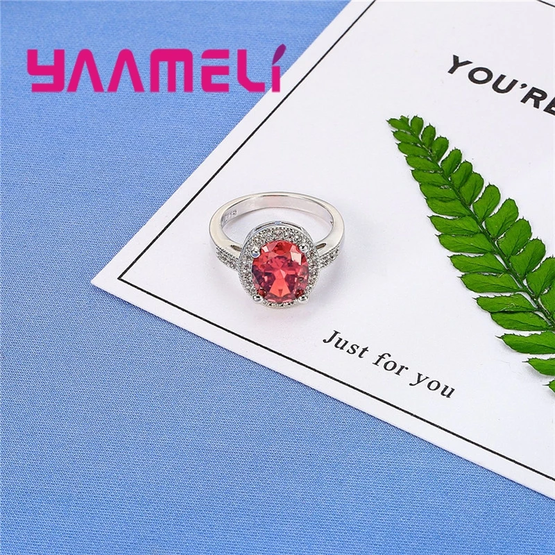 Fire Red Disc 925 Sterling Silver Wide Face Ring Passion Style Wedding For Brid Groom Ceremony Jewelry Best Gift