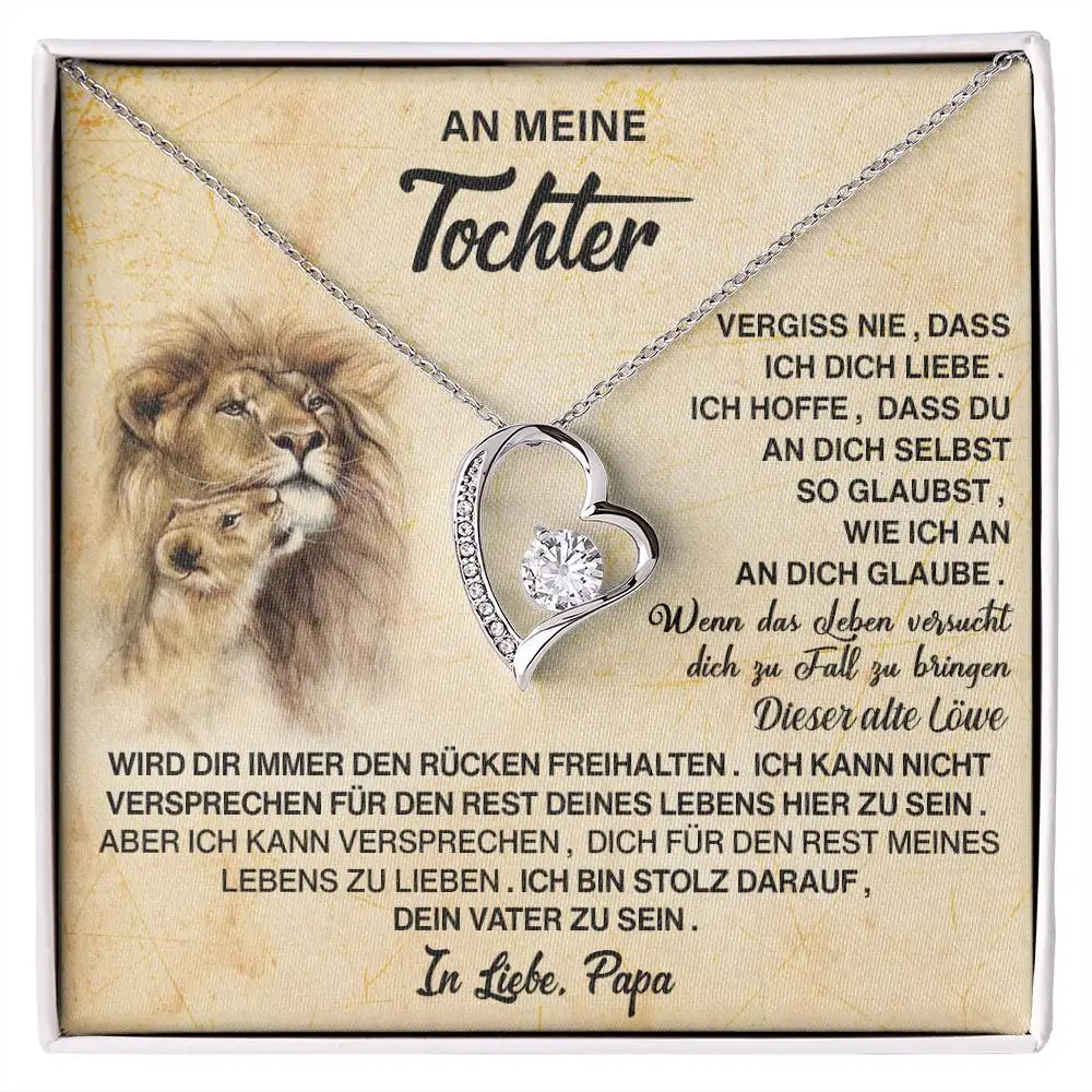 To My Daughter Girl Birthday Gift From Dad Father Daddy Women Fashion Love Heart Pendant Necklace 2025 New Dropshipping