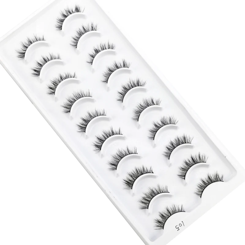 New 10pairs eyelashes 3D faux mink fake eyelashes lasting fluffy natural long lashes extension makeup short mink false eyelashes