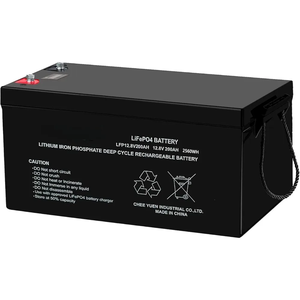 200Ah Lithium Battery - LiFepo4 Battery with Built-In BMS & 12V Lithium Deep Cycle Batteries - 12 Volt Lithium Batteries