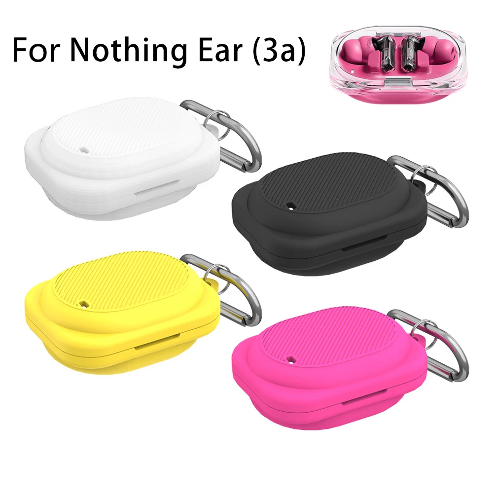 For Nothing Ear (3a) Silicone Case Shockproof Protective Cover For Nothing Ear 3a Wireless Headphone Protector Shell With Hook