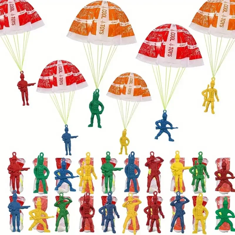 15Pcs Funny Mini Hand Throwing Soldiers Parachute Outdoor Flying Toys for Kids Birthday Party Favors Goodie Bag Pinata Fillers