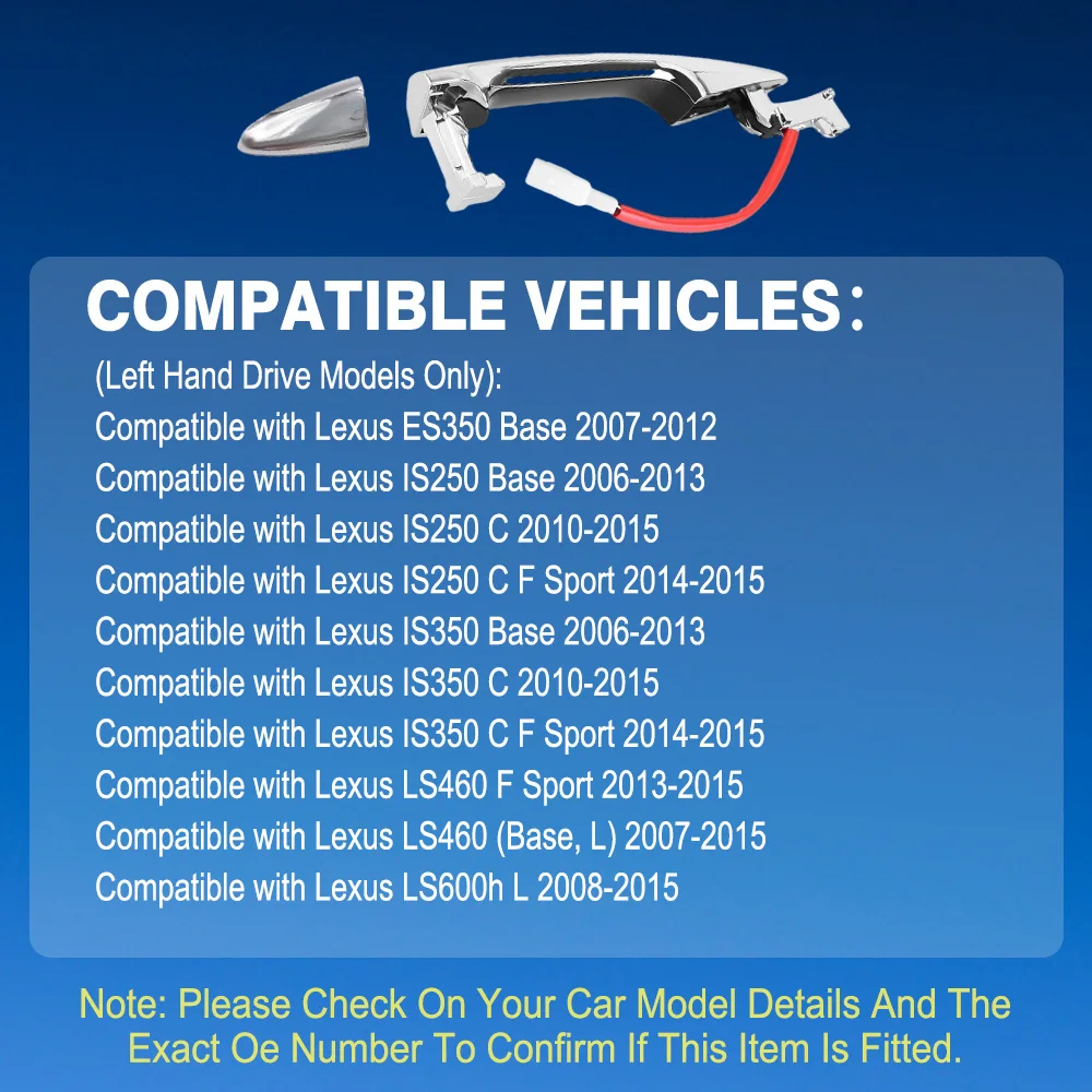 

69220-33060 For Lexus ES350 Base 2007 2008 2009 2010 2011 2012 Exterior Door Handle LX1310103 69218-33010 6921733040