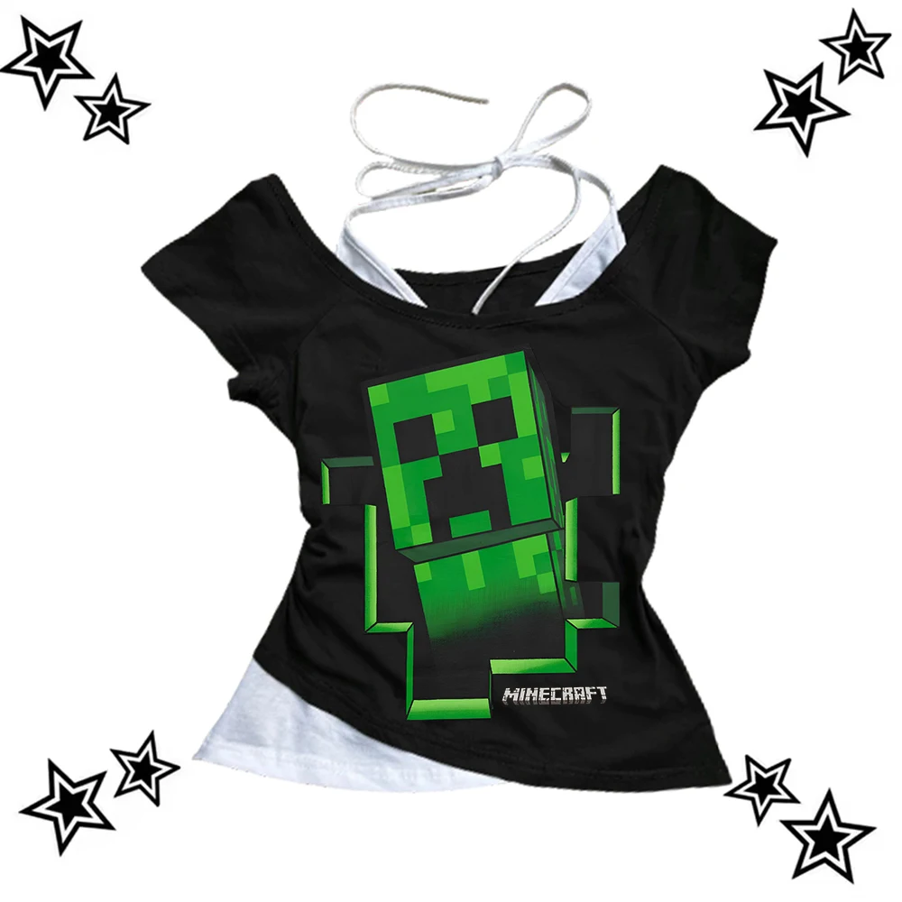 

Y2k Crop Top Summer Goth Slim Vintage letter Graphic Baby Tee emo Cute Hip Hop Women Crop top Short Sleeve Punk Sexy Streetwear