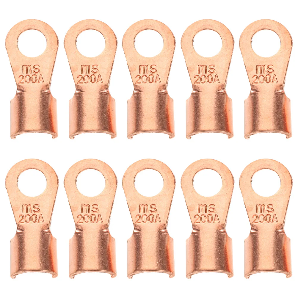 

10Pcs Copper Terminal Connectors Open End Wire Lugs Cable Ends Electrical Crimp Connectors Wire Cable Crimp