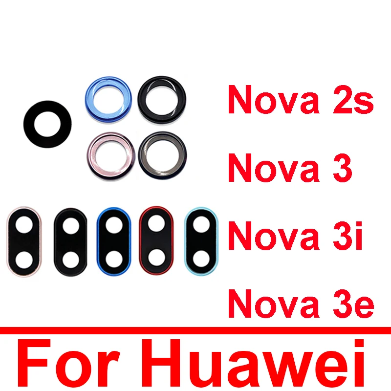 

Back Rear Camera Glass Lens Cover For Huawei Nova 2s 3 3e 3i P Smart Plus Camera Holder with Glass Lens Cover Frame Repair Parts
