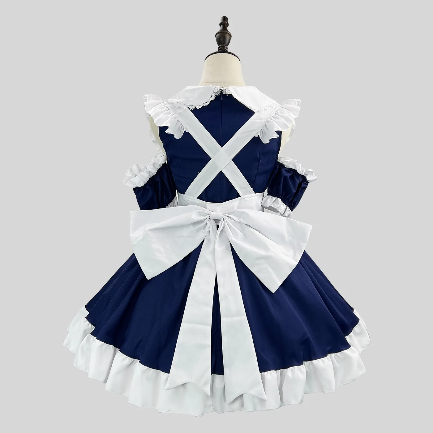 Anime Dark Blue Heart Cute Lolita Maid Dress Cosplay Costume Girl Bowknot Maid Dress Trending Girls Maid Party Costumes S -5XL