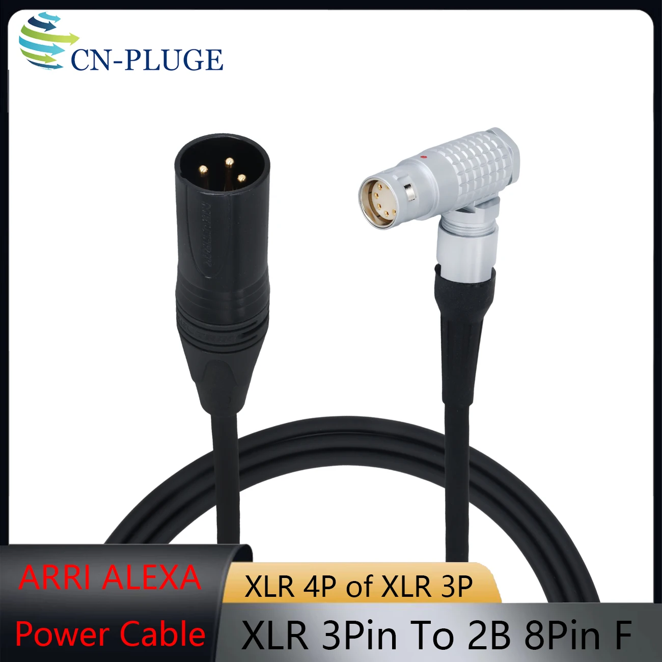 XLR 3Pin/4Pin To ARRI ALEXA Camera Power Cable For Alexa35, Mini, Mini LF, Amira, Blackmagic URSA CINE Camera 2B 8Pin Female