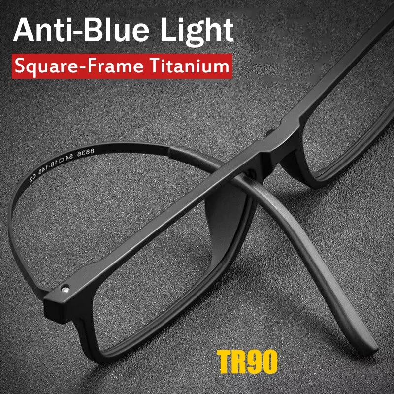 Nuovi occhiali da lettura in titanio puro per uomo e donna, montatura completa TR90 anti-luce blu, occhiali da computer con diottrie da +1.0 a +4.0