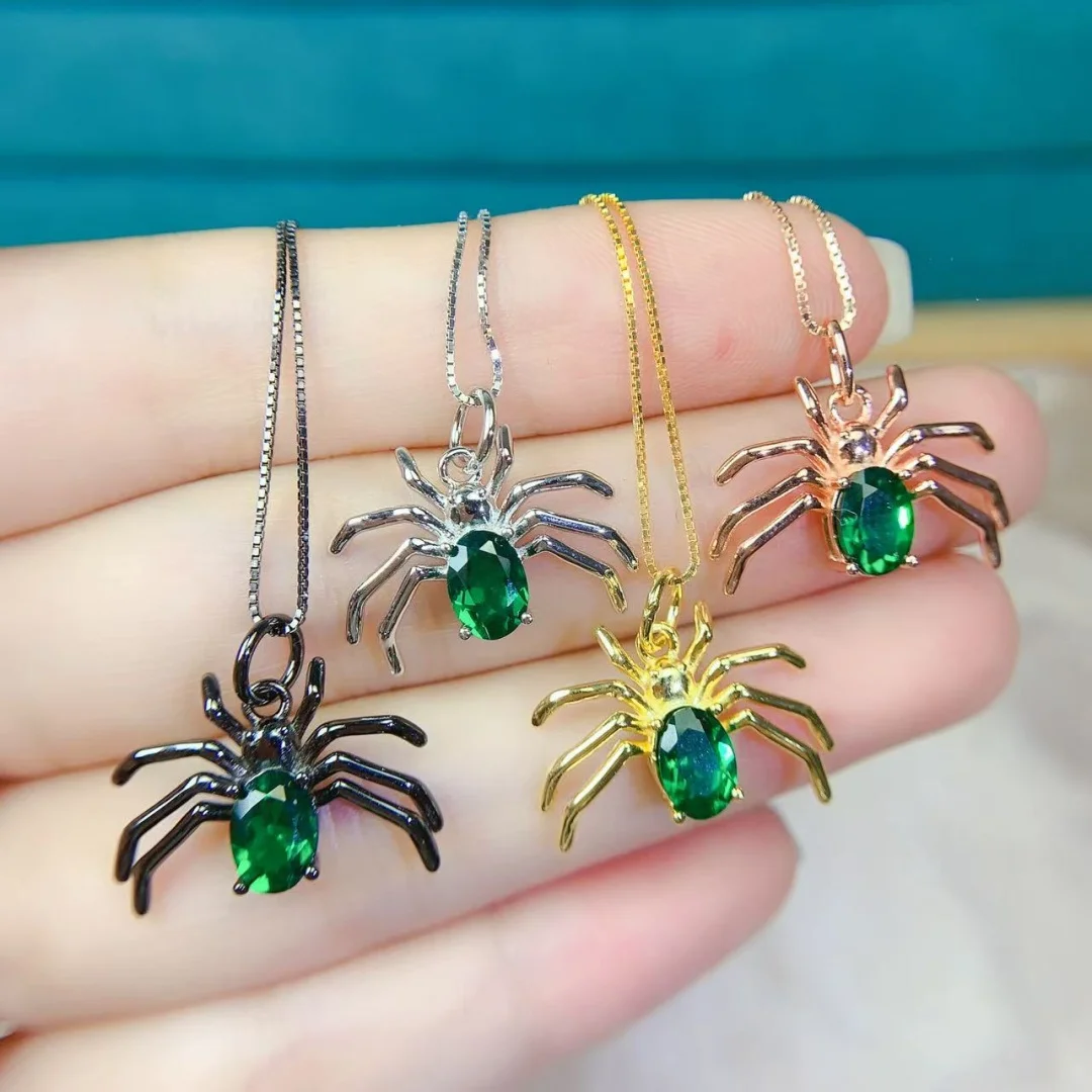 

Exquisite Natural Diopside Pendant Sterling Silver S925 Elegant Women Jewelry Luxury Personality Fashion Gift for Her