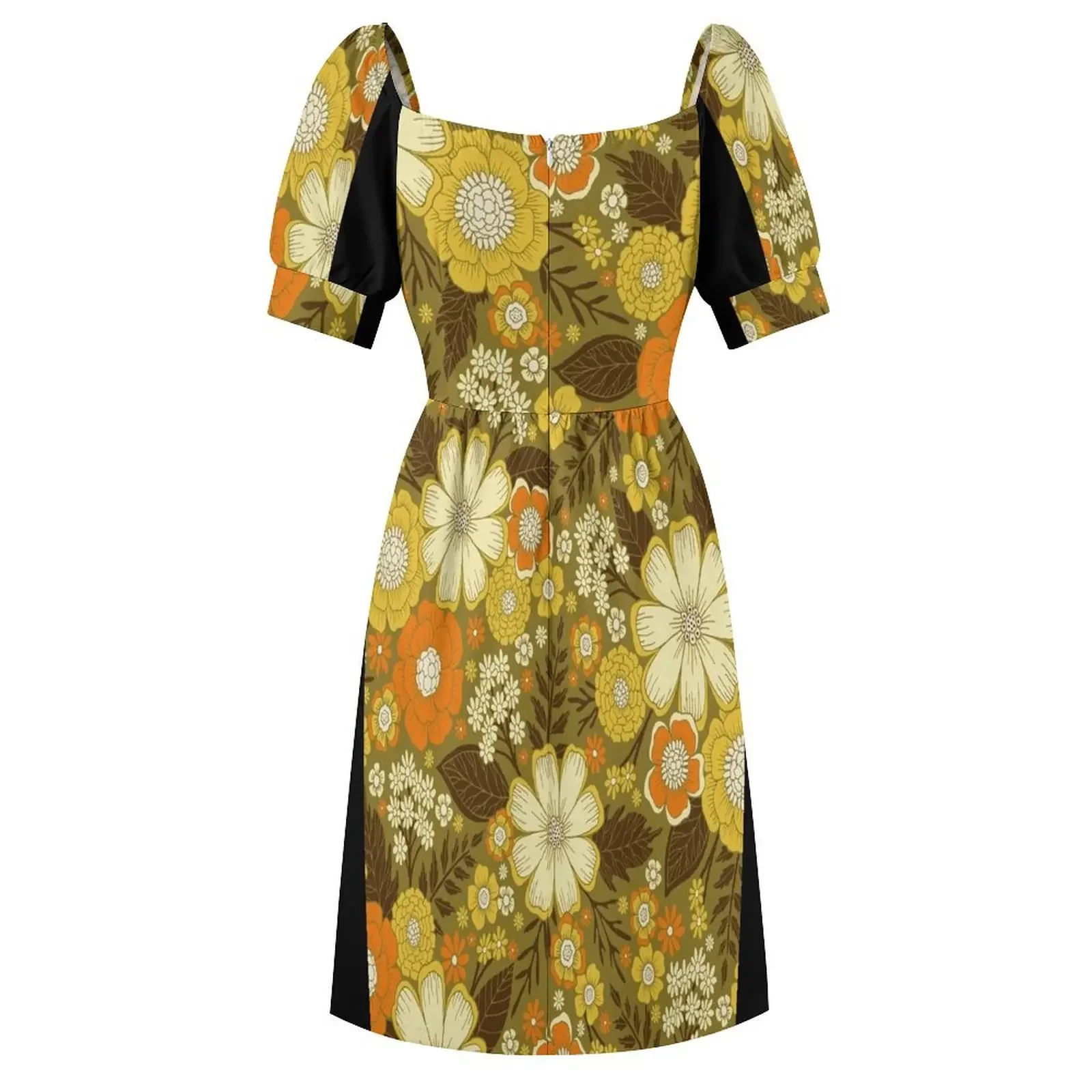 1970s retro/vintage padrão floral sem mangas vestido feminino verão 2025 vestidos femininos elegantes para vestido de casamento