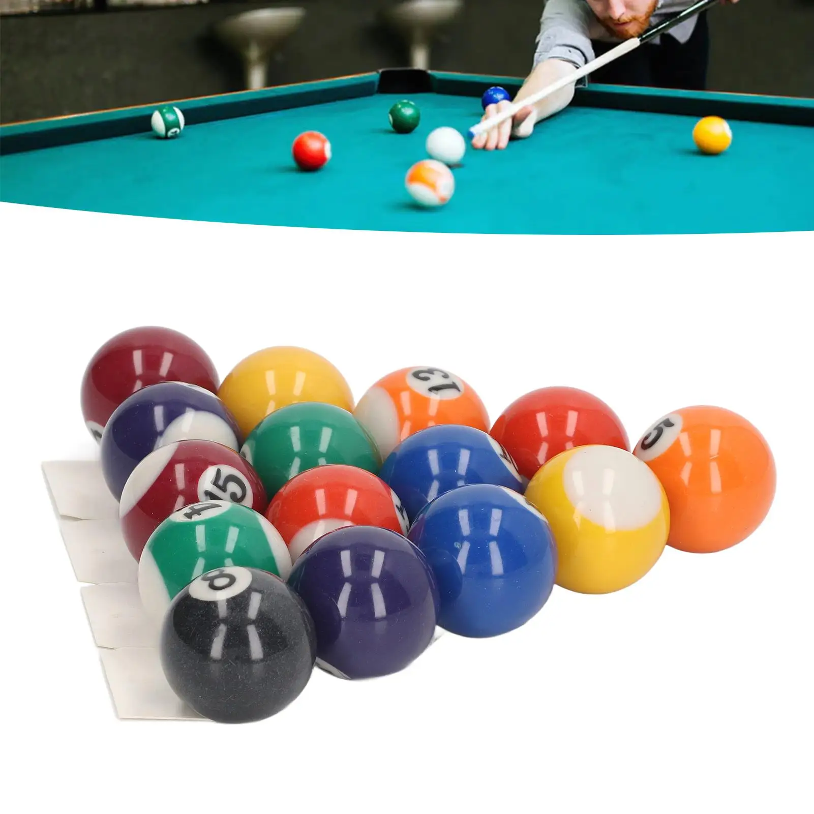 16pcs Mini Billiard Balls 32mm/38mm/25mm - Impact Resistant Eco-Friendly Resin Small Pool Table Ball Set for kids Game Room