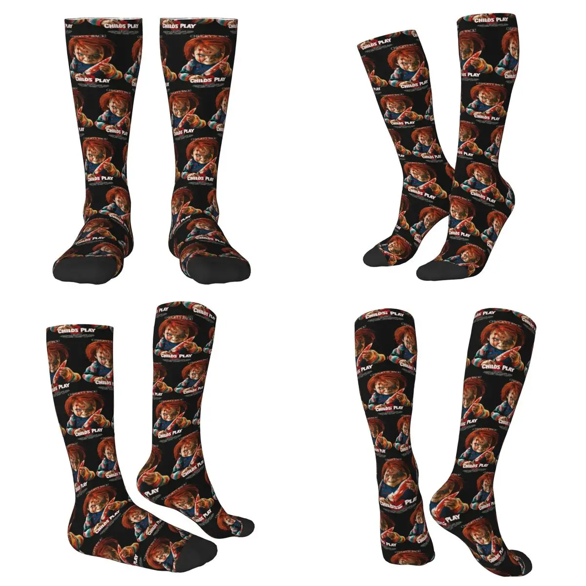 Calcetines Chucky para niños, calcetines deportivos Harajuku de tubo medio, medias suaves y divertidas para todas las estaciones