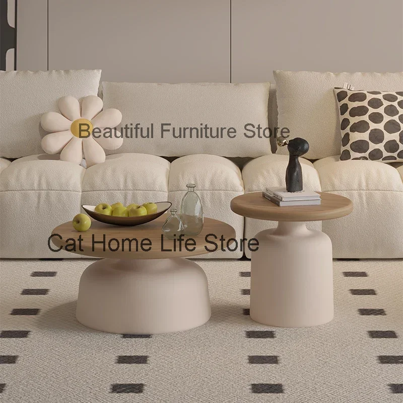 Round Wooden Coffee Table Bedroom Side Small Modern Japanese Coffee Table Tea Cute Minimalist Mesa Redonda Designer Furniture