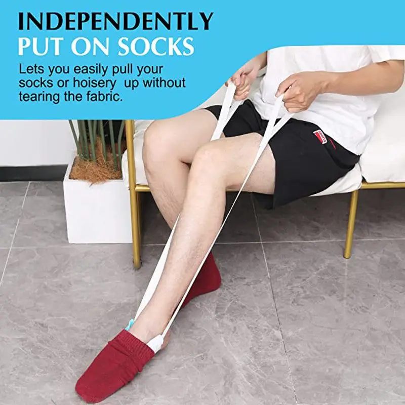 Kit d'aide flexible pour enfiler des chaussettes, dispositif d'aide pour les hommes et les femmes