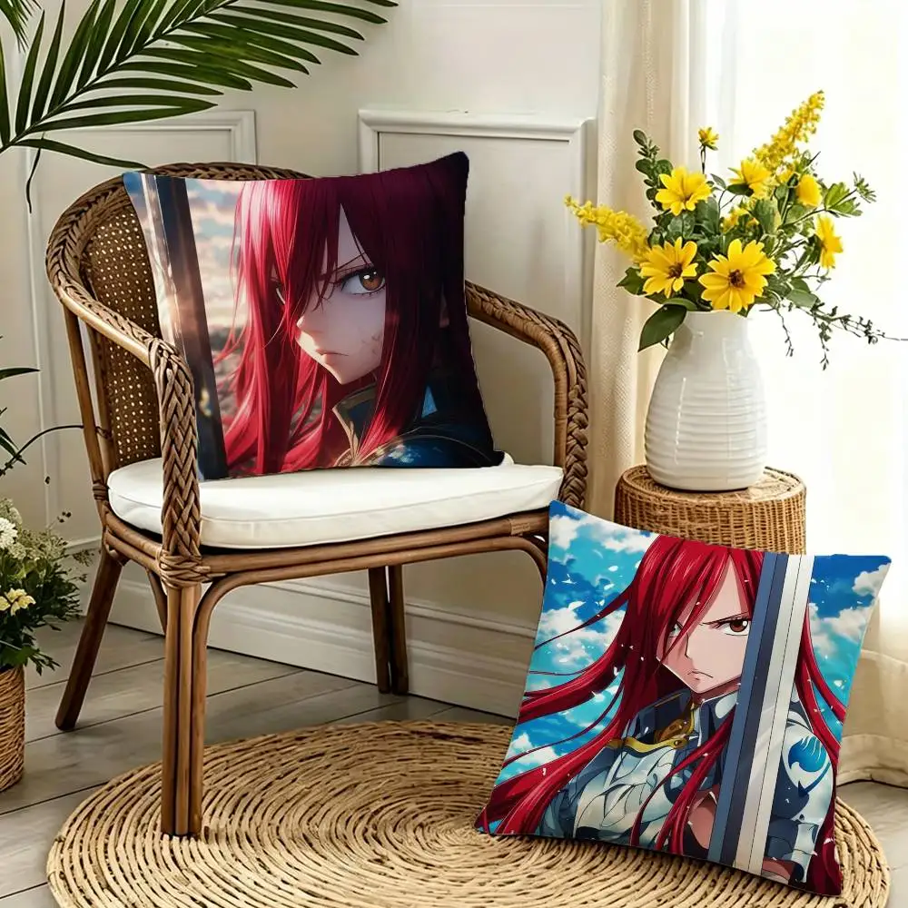 

Anime F-Fairy Tail Erza Scarlet Pillow Case Cushion Cover Throw Pillow Case For Car Sofa