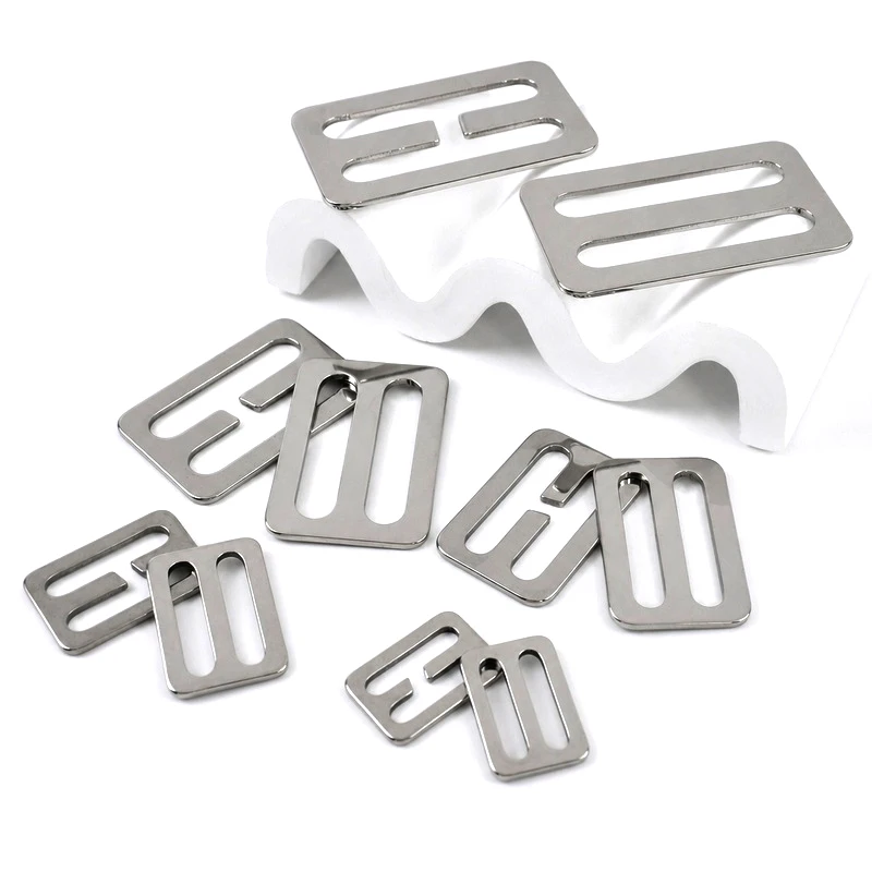 5/10/20 Stück 15-50mm Edelstahl Tri-Glide Schnallen für Taschenriemen Karabinerhaken Quadratischer Ring Schiebeschnalle Gurtversteller