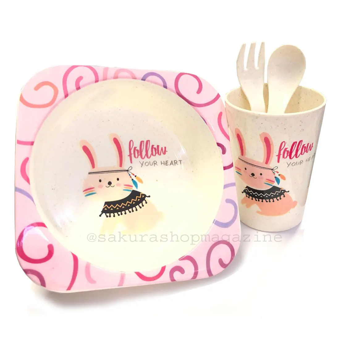 Pink Rabbit Adventure Baby Animal Meal Feeding Kit