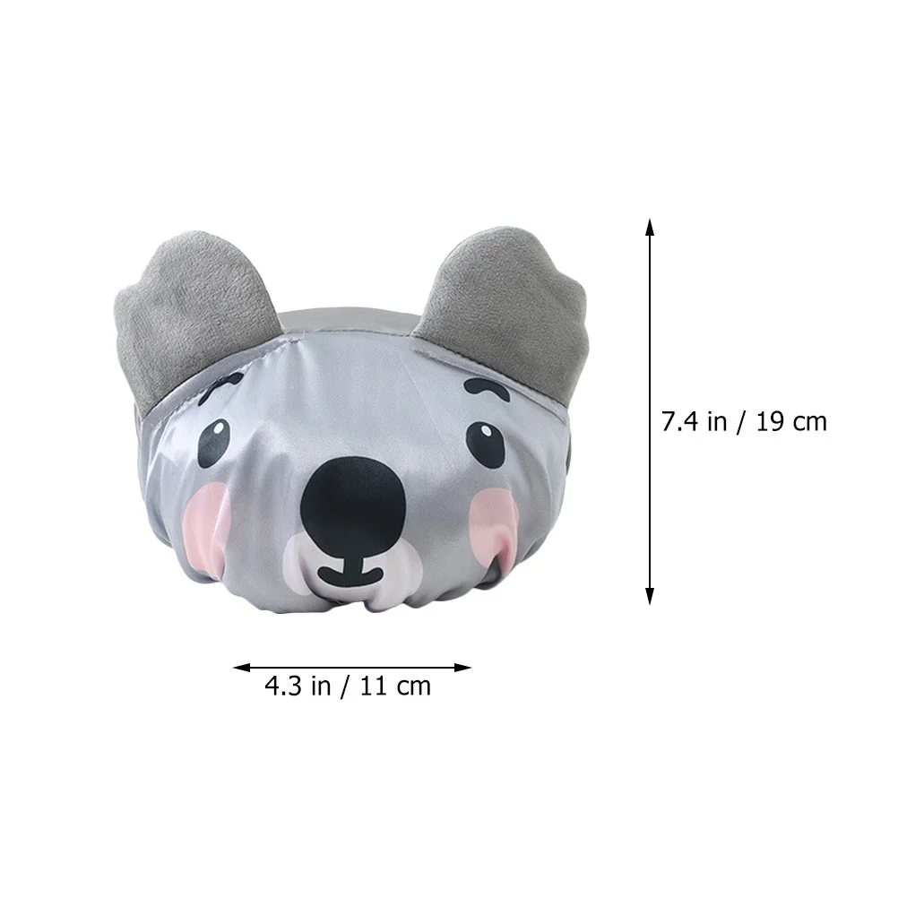 2 Pcs Cartoon Waterproof Shower Cap Kids Reusable Bonnet for Animal Curtain Tomorrow Bonnets Cute Child Ear Caps