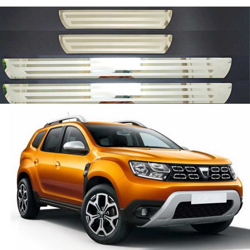 Door Sill Pedal Guards Trim Chrome Threshold Kick Scuff Plate Cover Protector For Dacia Renault Duster 2010-2025 Car Accessories