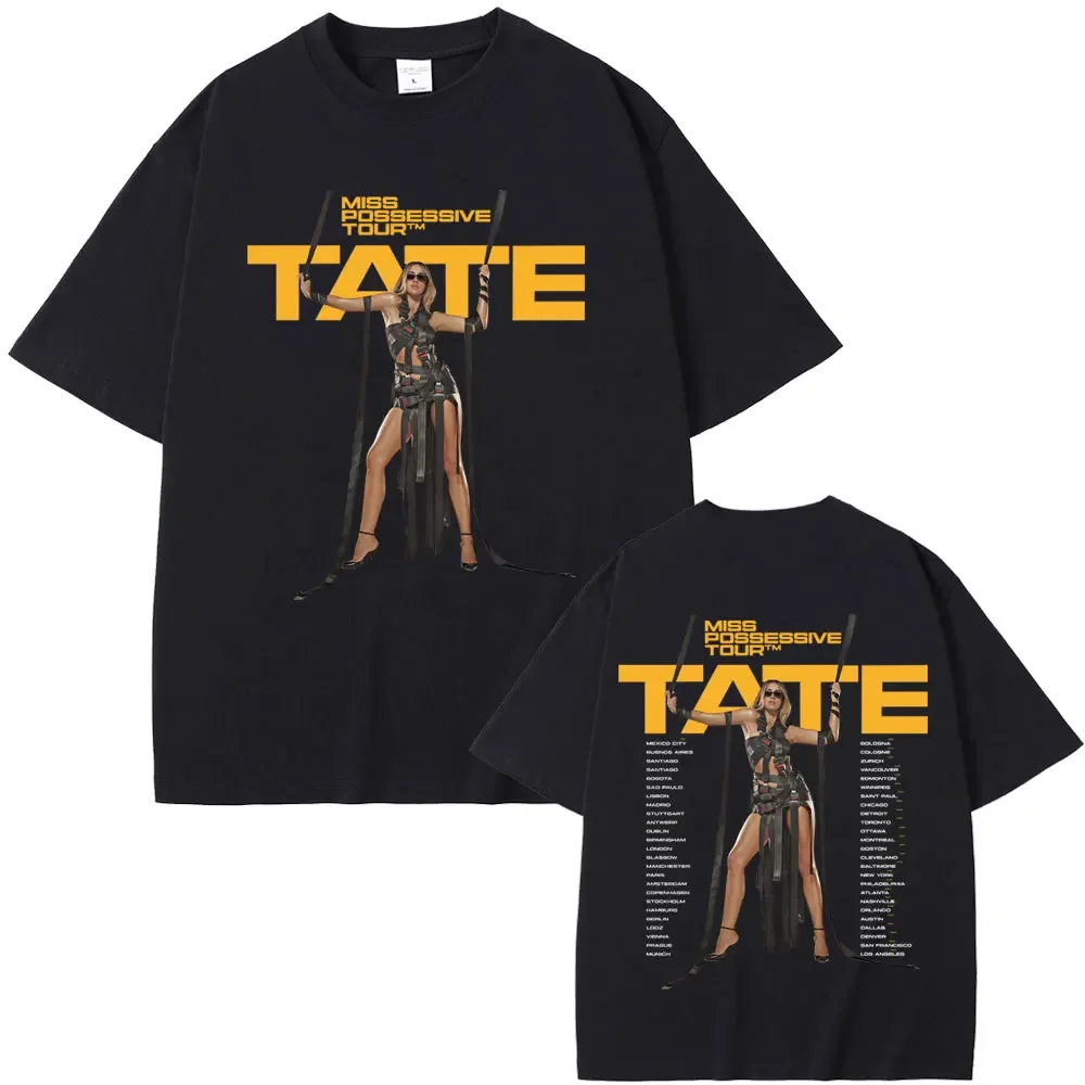 2025 Singer Tate Mcrae T8 Music T Shirts Men's Women Vintage T-shirt Summer Cotton Oversized Short Sleeve Tee Tops for Fans Gift image 5