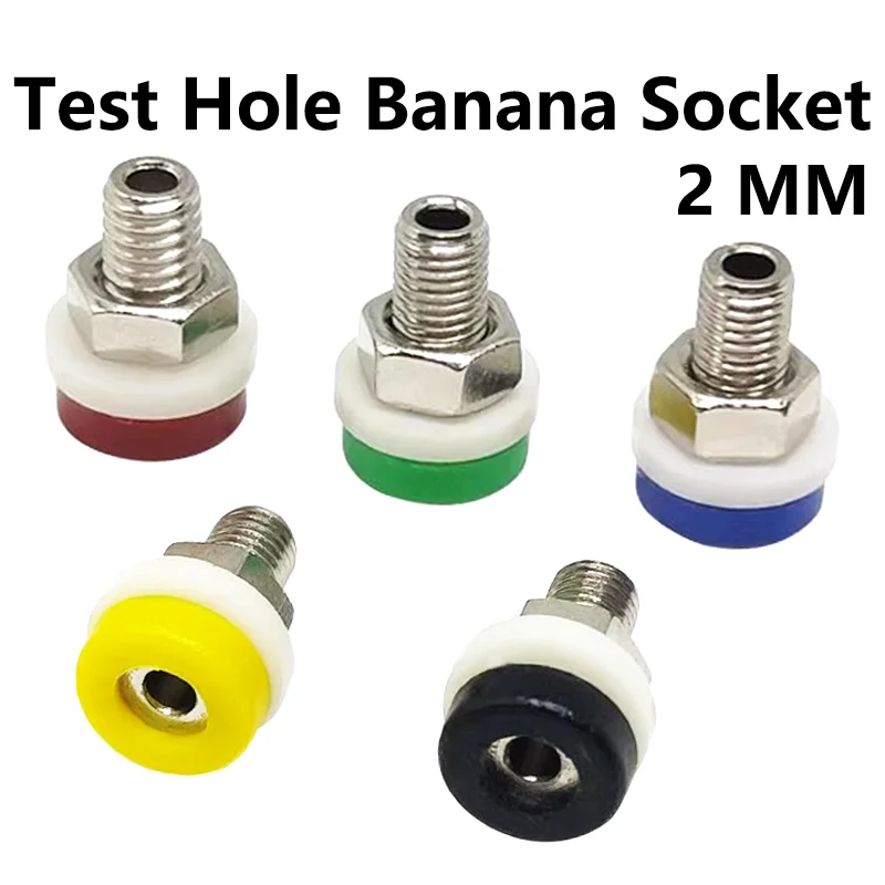 

40PCS 2mm Brass Banana Socket Jack for 2mm Banana Plug Test Connector Insulated Socket Small Terminal Pure Copper Red Black Blue