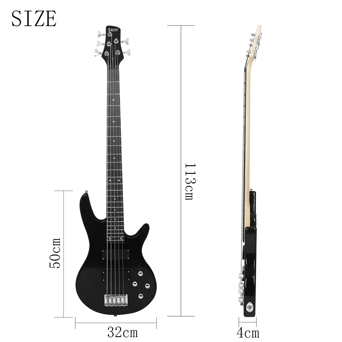 IRIN P-05 5 Strings Bass Guitar 24 Frets Maple Body Neck Electric Bass Guitar Stringed Instruments Bass Guitar with Audio Cable