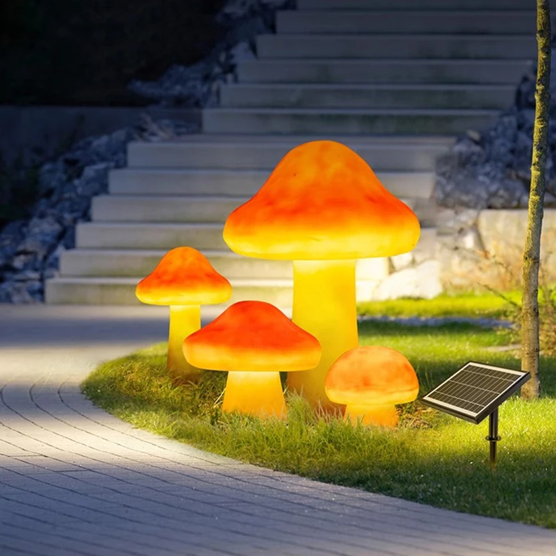 Luminous mushroom lamp lawn solar LED outdoor lighting solar lamp outdoor garden decoration outdoor garden lamp