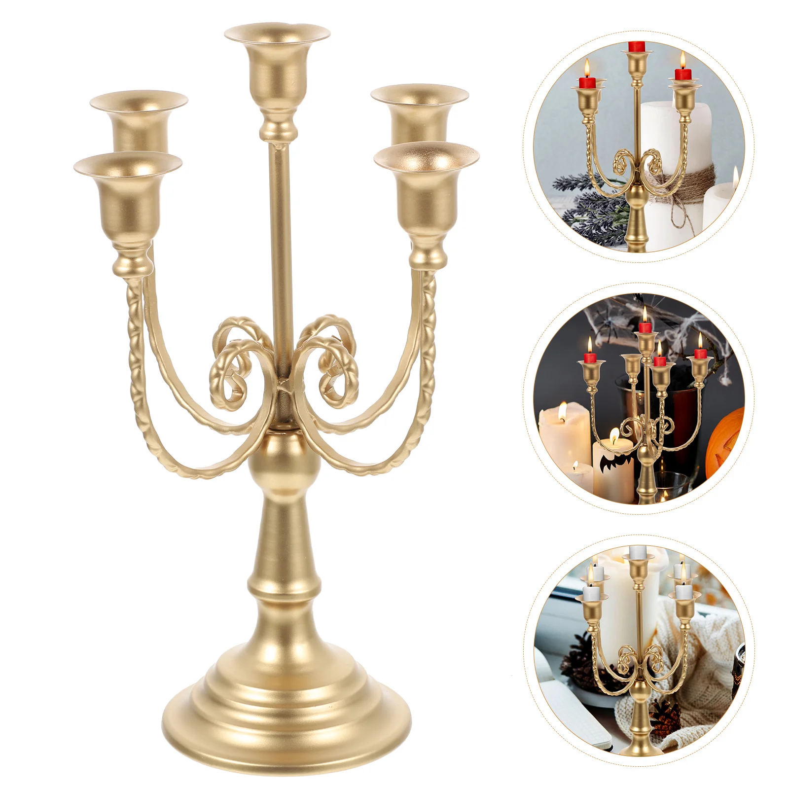 Wrought Holder Candelabrum Holders Multi-branches Candlestick Vintage Decor Household Candelabra