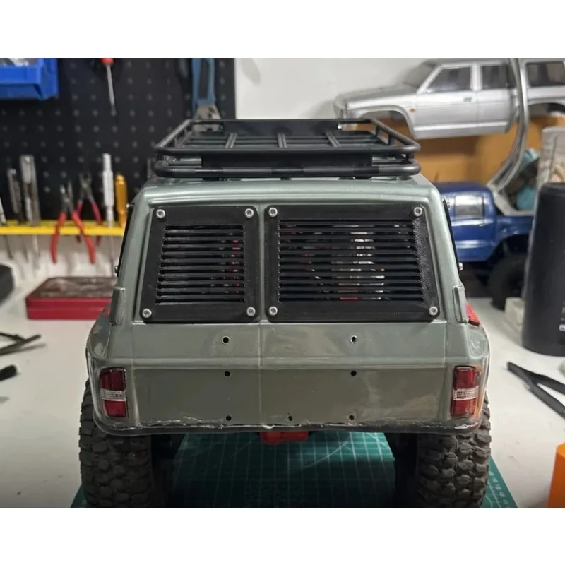 For YK4107 1/10 Scale RC Crawler Off-Road Car Side & Rear Window Louvers Trim 3D Printed Decorative Accessory Screw-On Mount