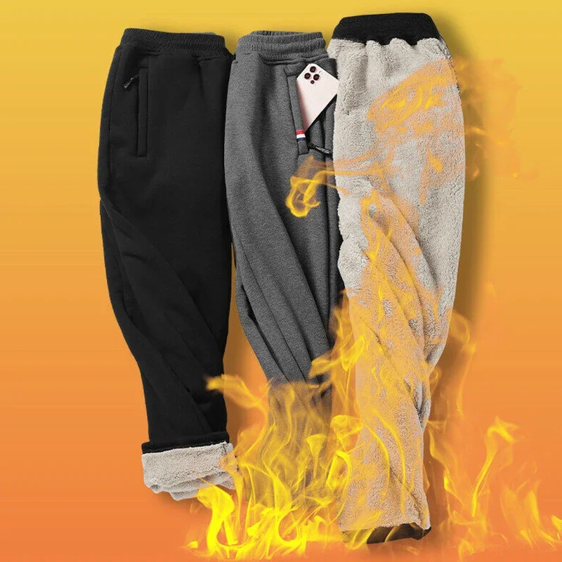 Winter Brand Warm Thicken Sports Pants Men New Lambswool Plus Size Fashion Joggers Casual Pants Men High Quality Cotton Trousers